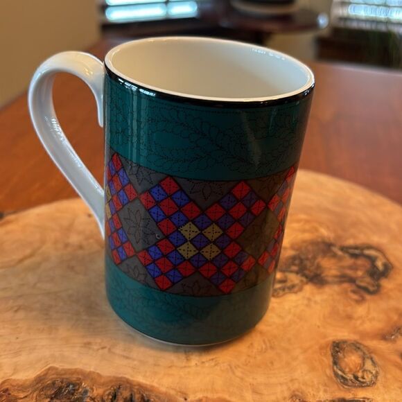 Vintage Dansk Quiltings Emerald Braid Mug - Picture 1 of 6